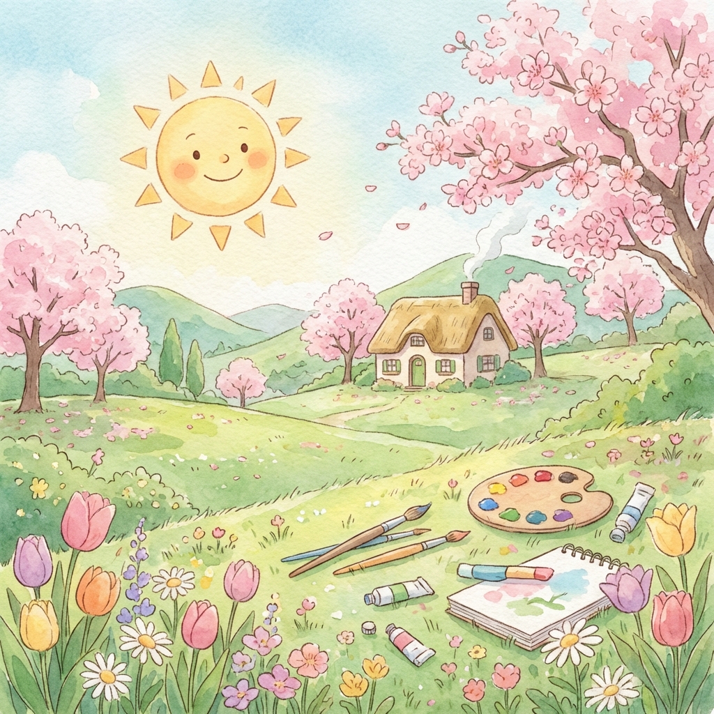 Bí Kíp Vẽ Tranh Phong Cảnh Mùa Xuân